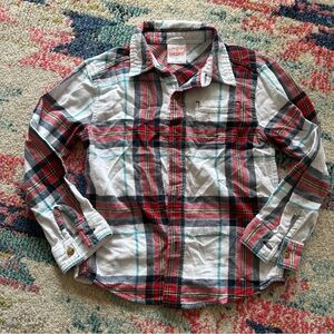 5T Boys Blue, Red, & White Plaid Shirt